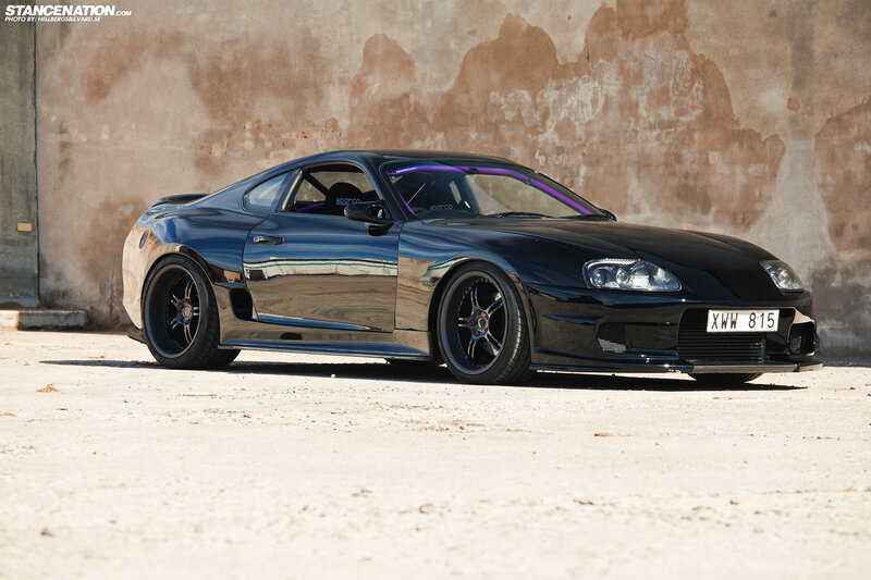 Black Modified Sports Car — Dramatic, Afternoon