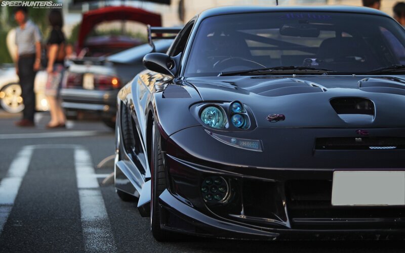 Black Modified Sports Car — Dramatic, Sunset, Photograph, People