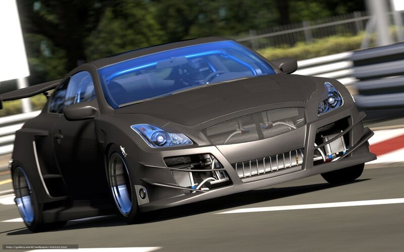 Black Modified Sports Car — Dynamic, Afternoon