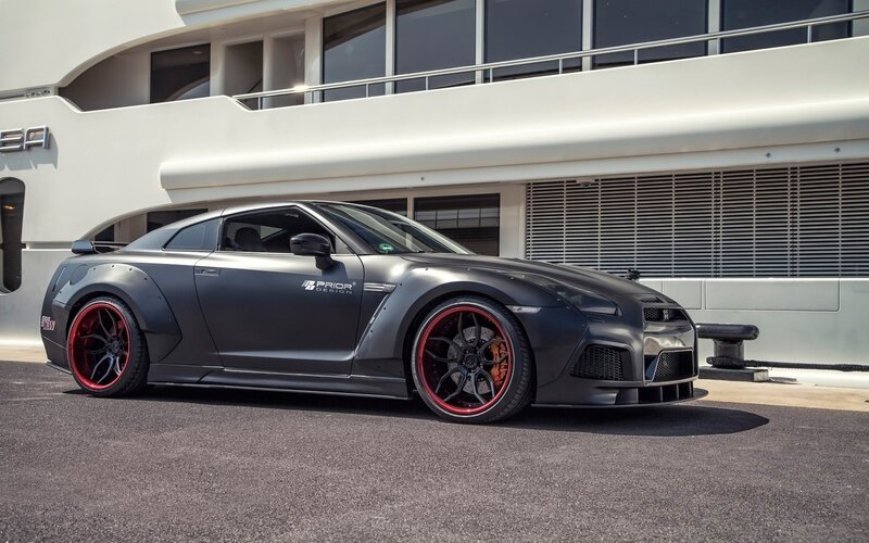 Black Modified Sports Car — Gray, Dramatic