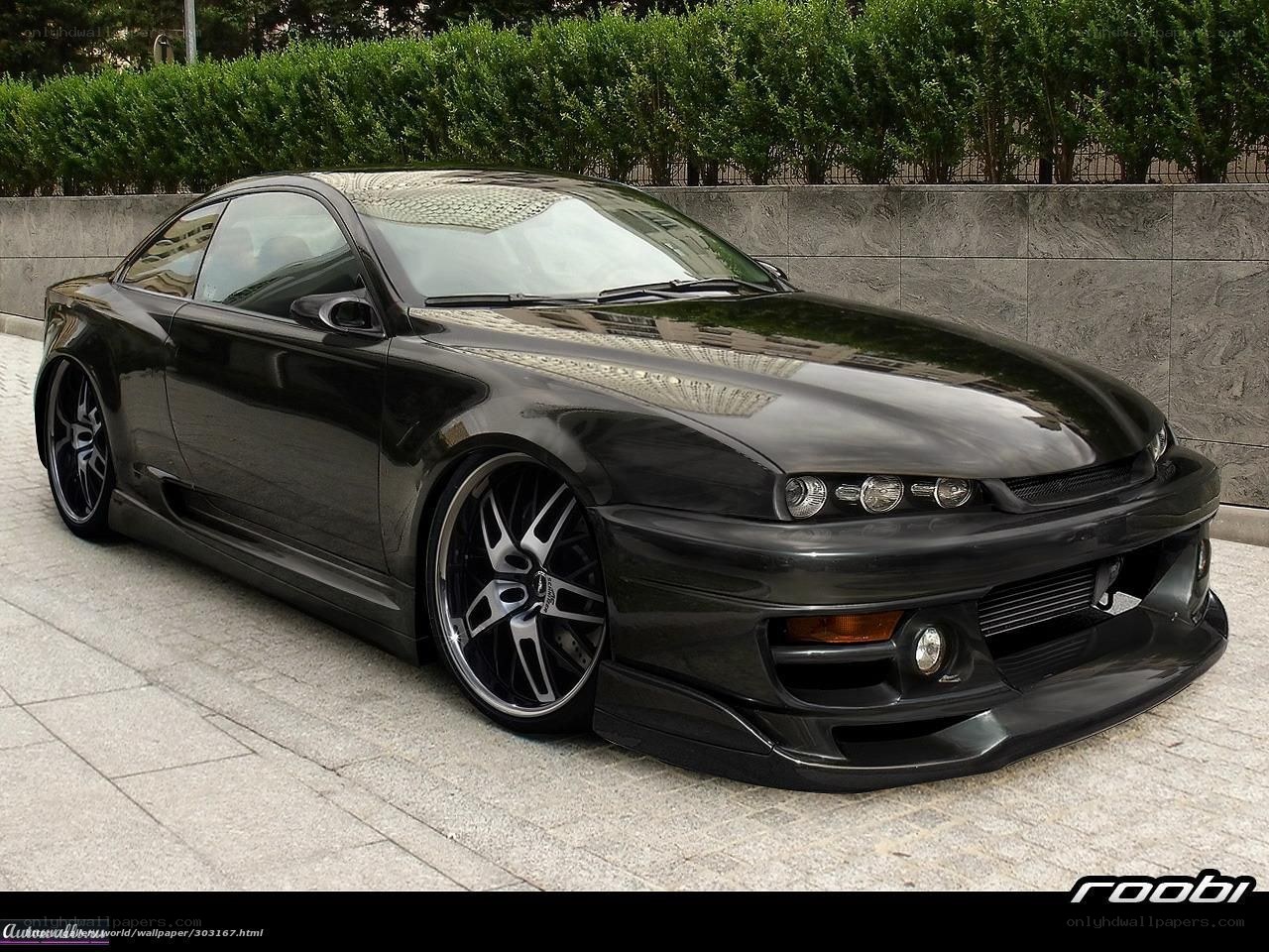 black modified sports car