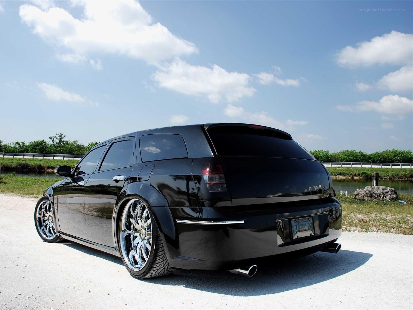 black modified station wagon
