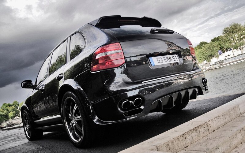Black Modified SUV — Dramatic, Photograph, Eiffel Tower
