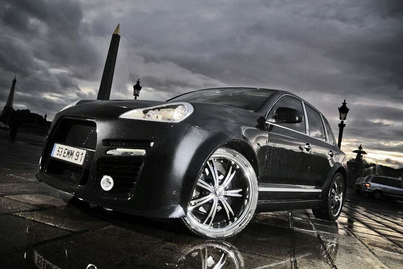Black Modified SUV — Dramatic, Sunset, Photograph, Car