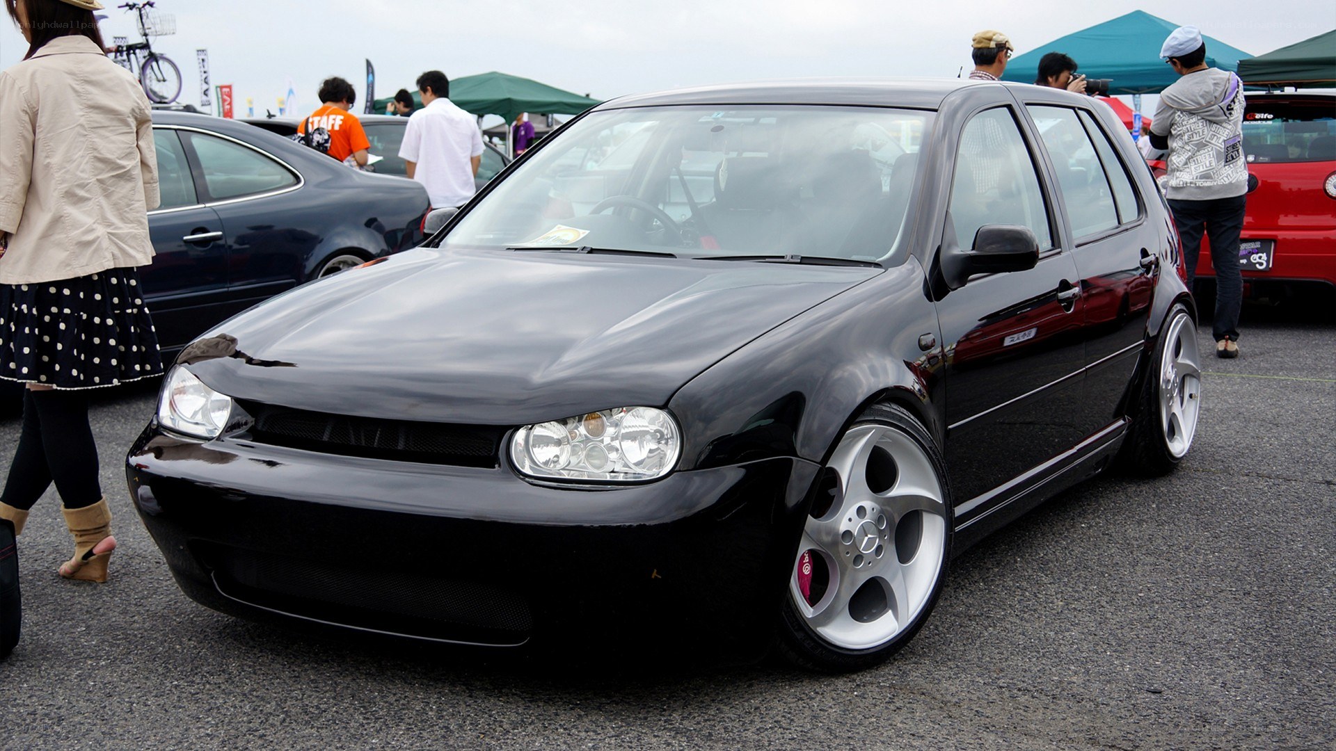 Black modified Volkswagen Golf