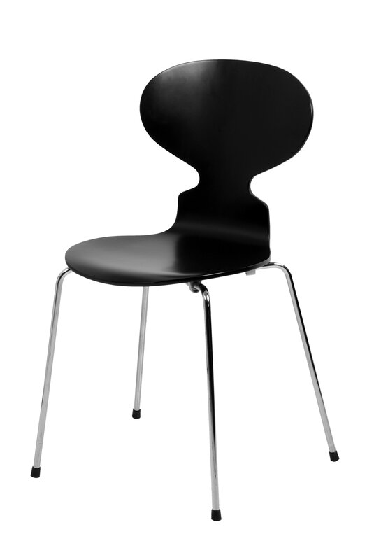 black molded chair