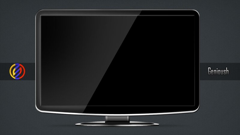 black monitor on dark background