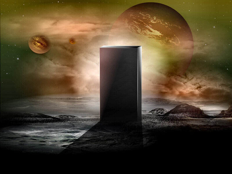 Black Monolith on Alien Planet