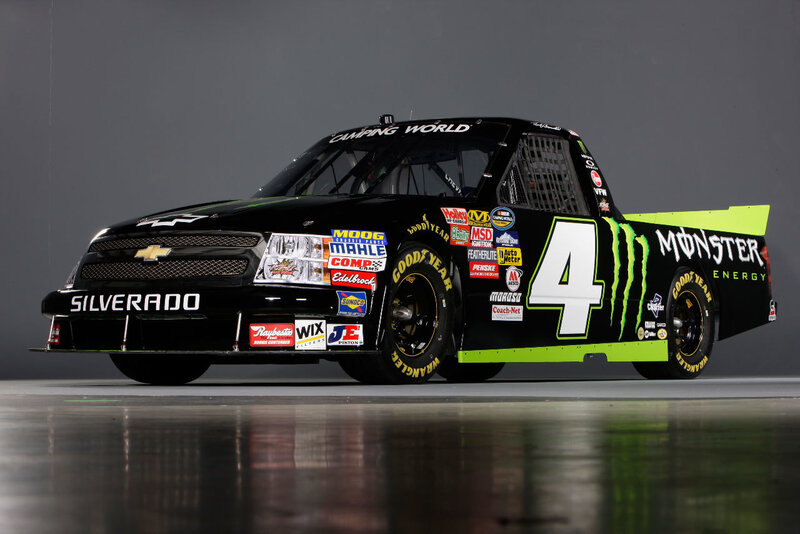 Black Monster Energy race truck