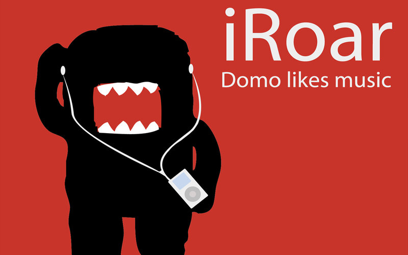 Black Monster with Headphones — Red