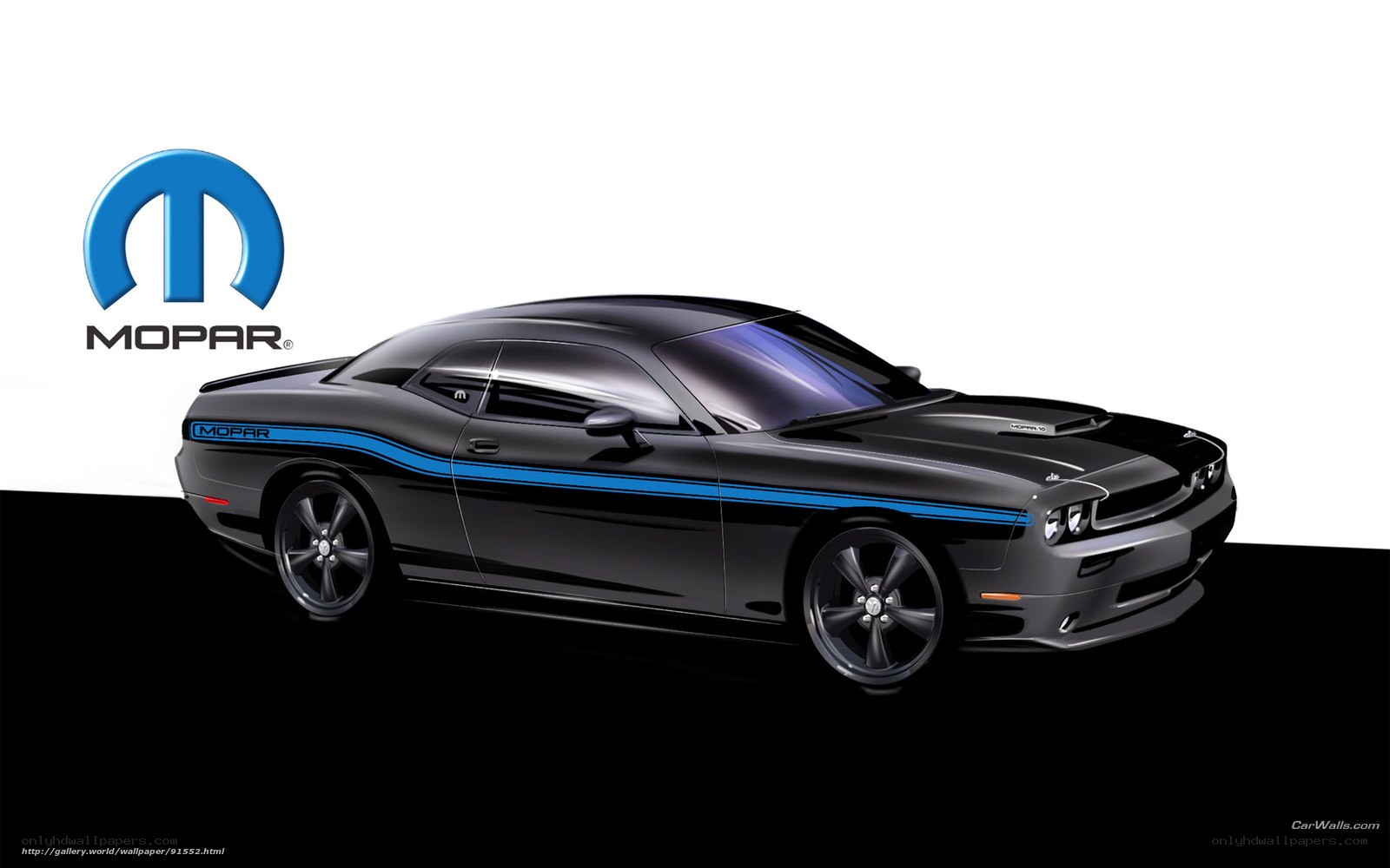 Black Mopar muscle car
