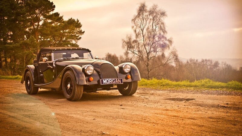 Black Morgan Convertible — Serene, Sunset