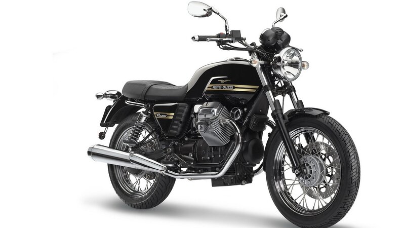 Black Moto Guzzi motorcycle
