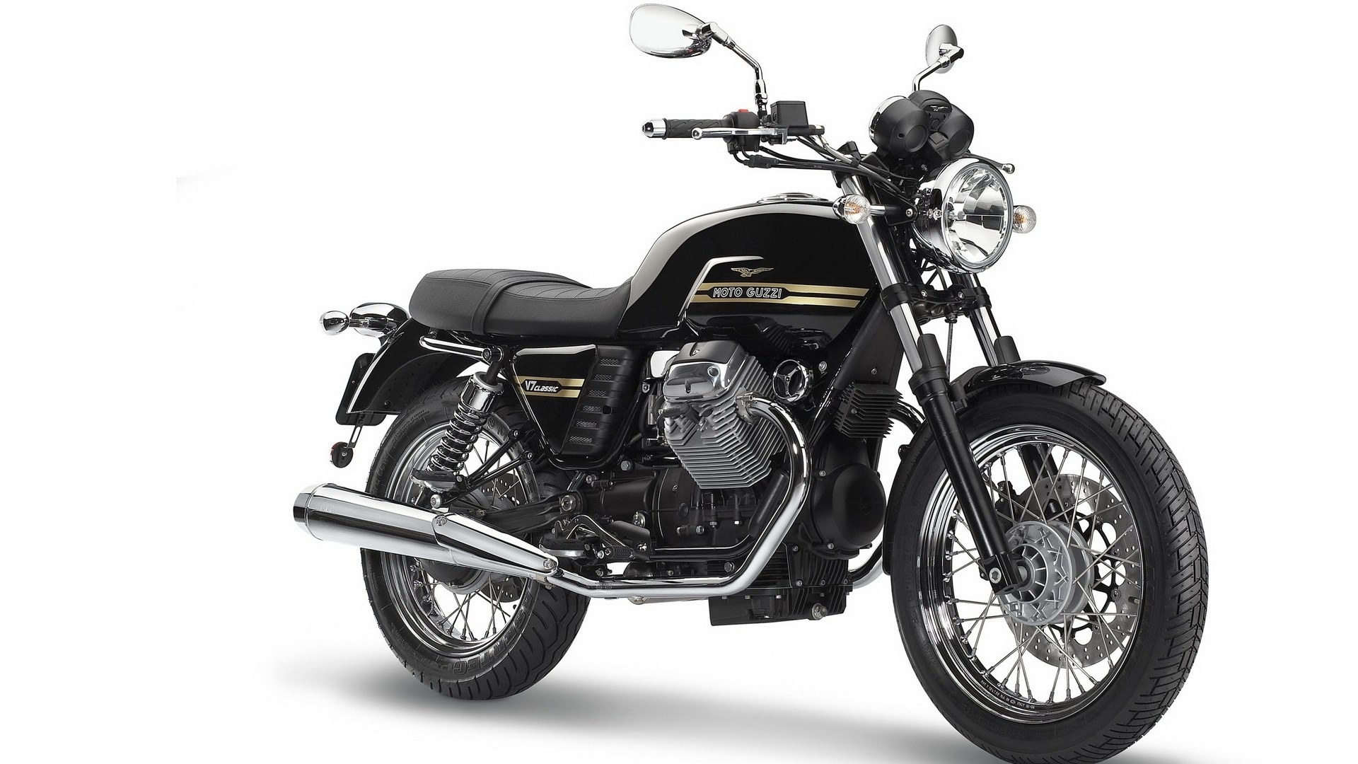 Black Moto Guzzi motorcycle