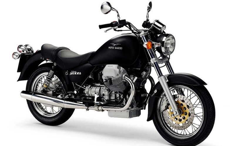 Black Moto Guzzi motorcycle