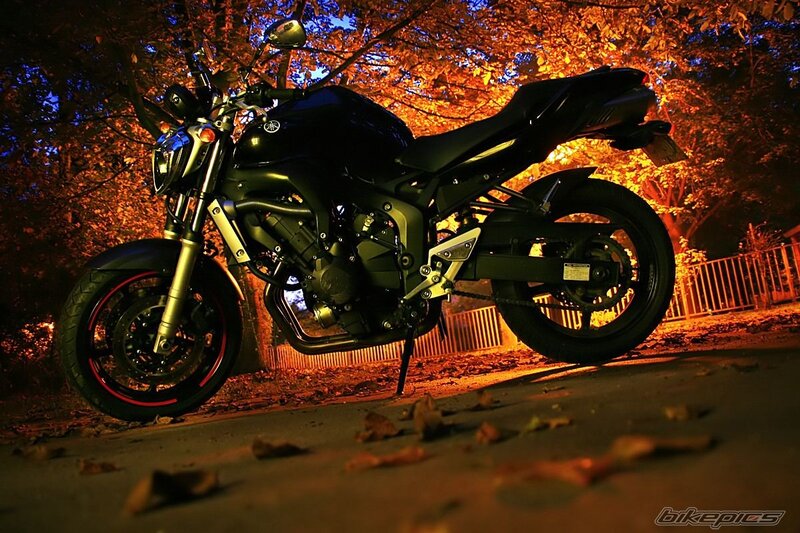 Black motorcycle at night