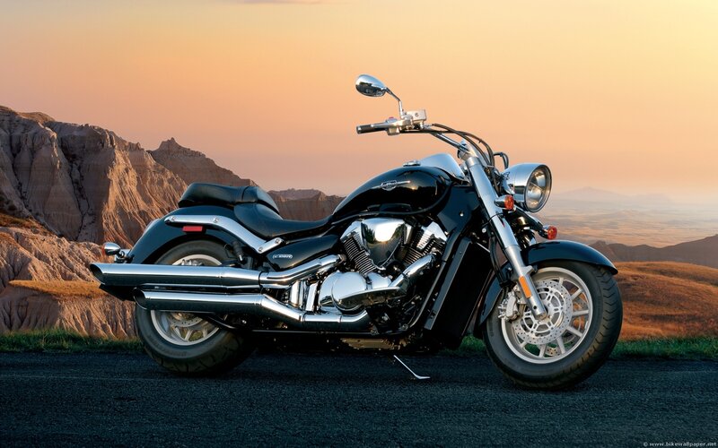 Black motorcycle at sunset