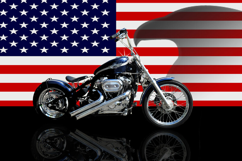 Black Motorcycle — Blue