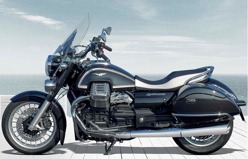 Black motorcycle by the sea