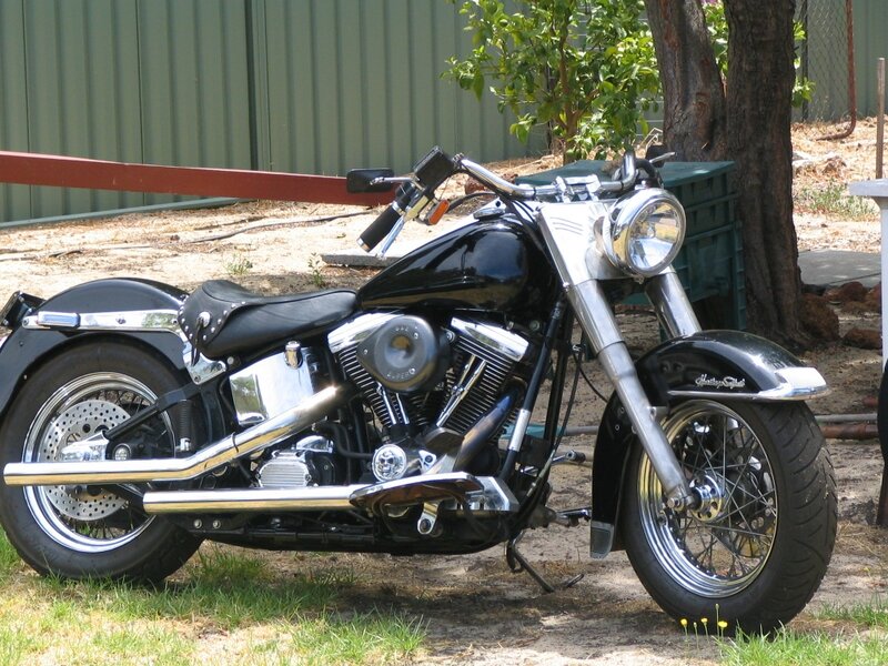 Black Motorcycle — Calm, Afternoon, Photograph, Tree