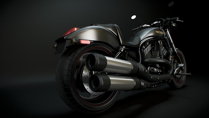Black Motorcycle — Dramatic, 3d Render