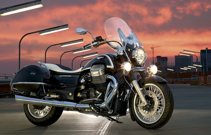 Black Motorcycle — Dramatic, Sunset