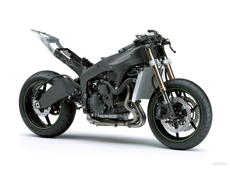 Black Motorcycle Frame — Neutral, Photograph, Engine, Exhaust