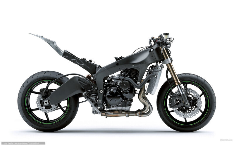 Black Motorcycle Frame — Neutral, Photograph, Engine, Wheels