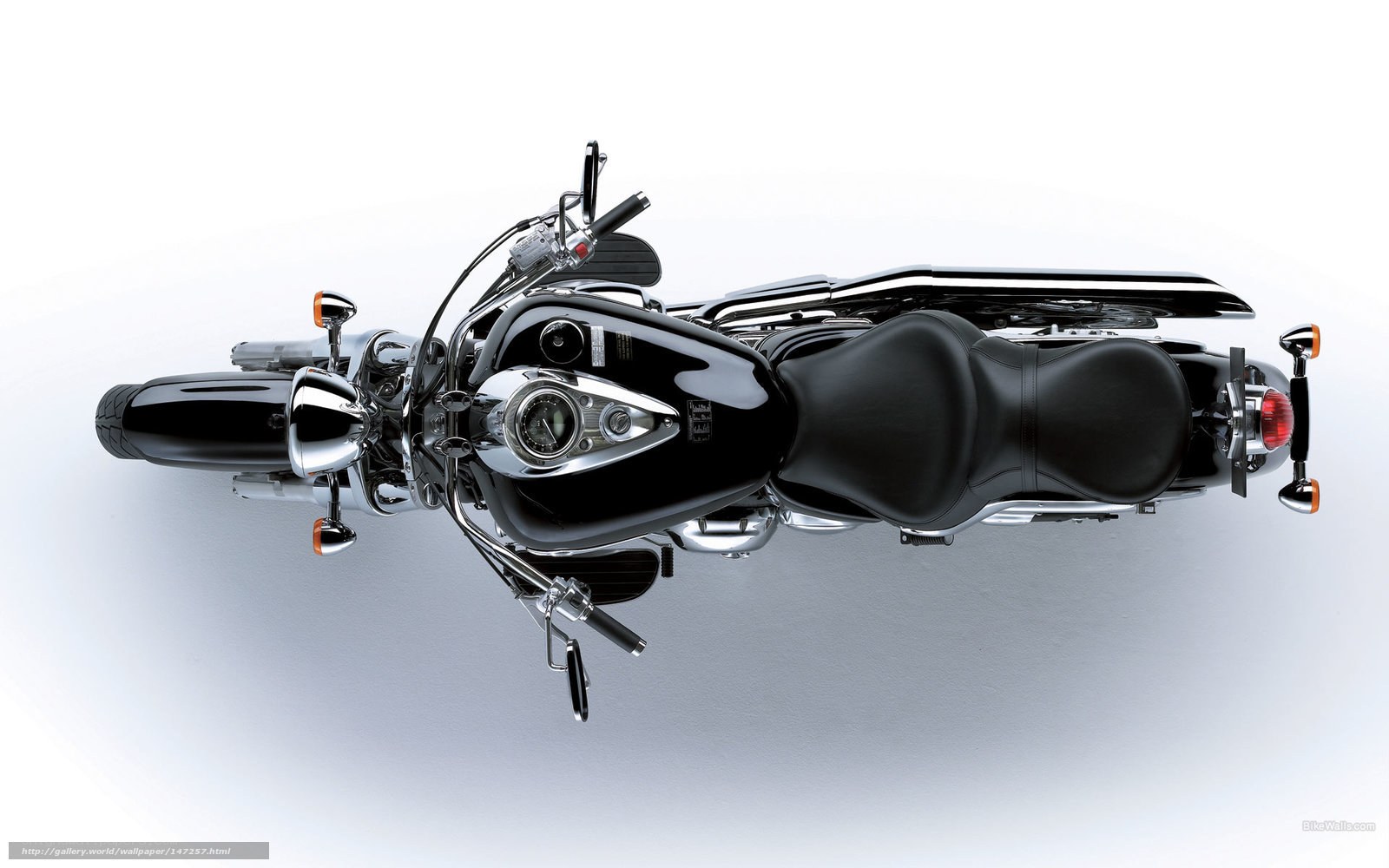 black motorcycle from above