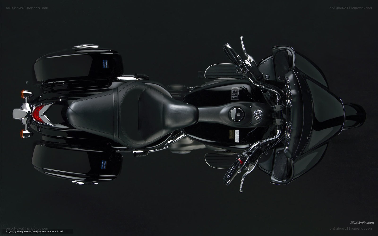 black motorcycle from above