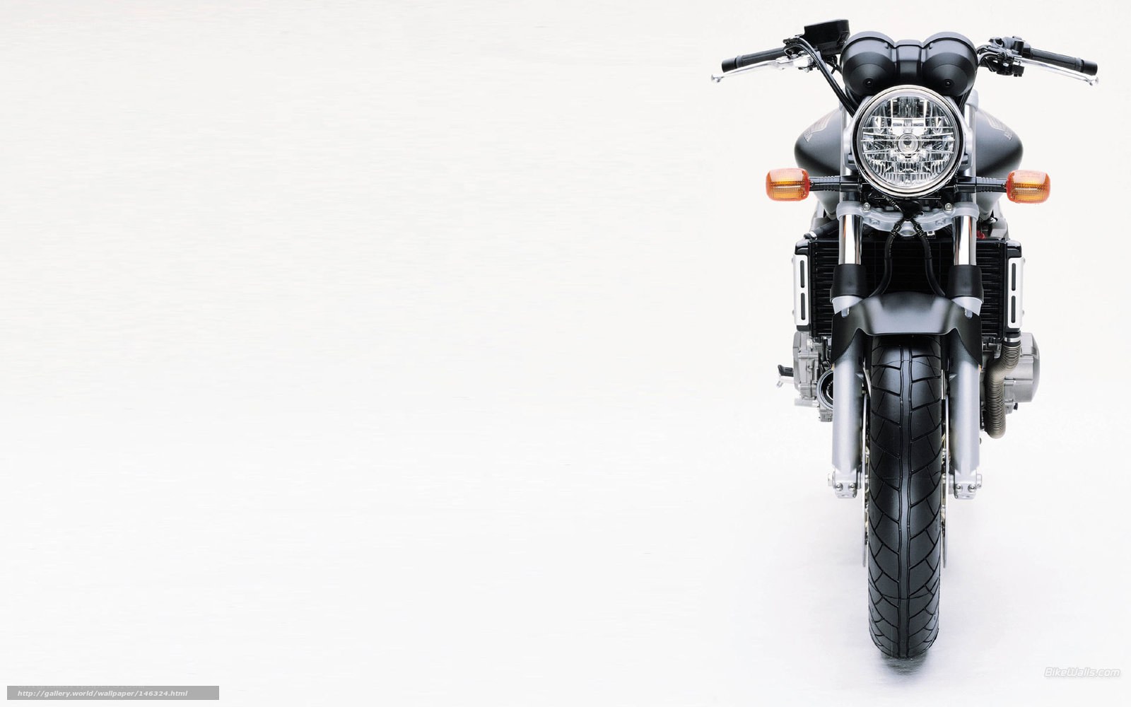 black motorcycle front view