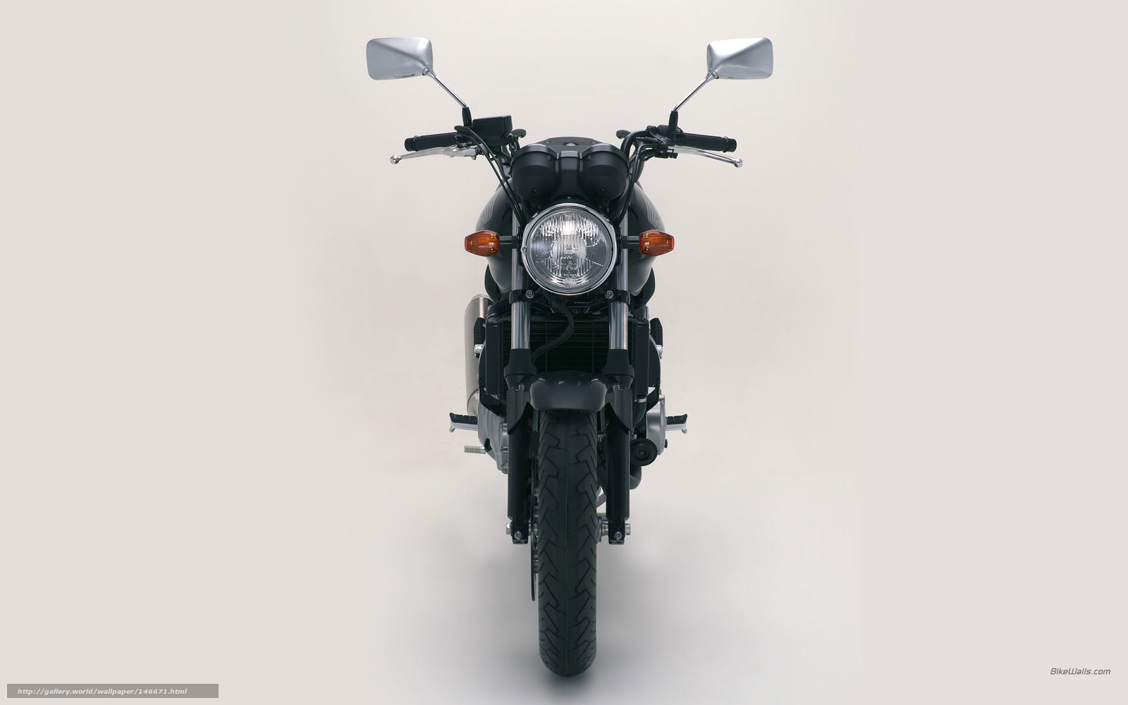 black motorcycle front view