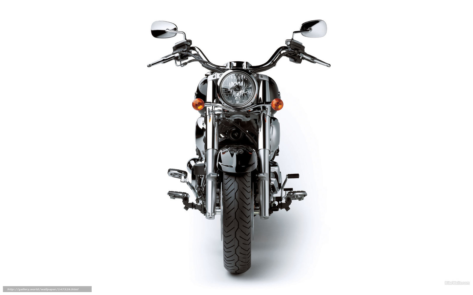 black motorcycle front view