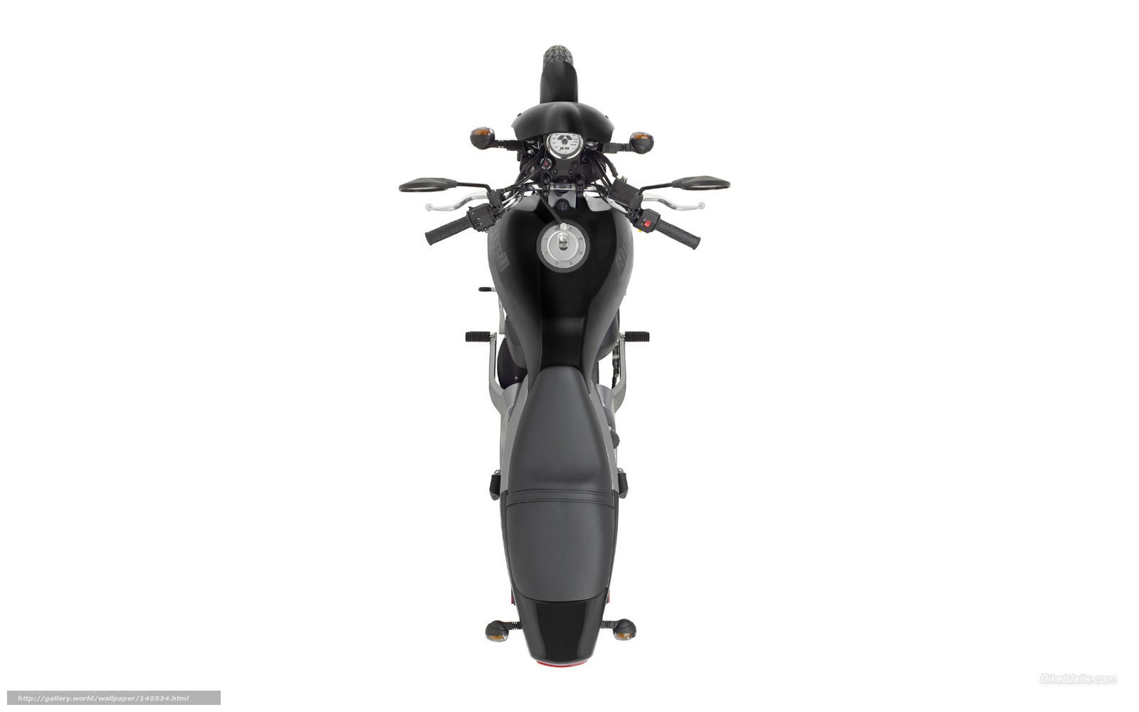 black motorcycle front view