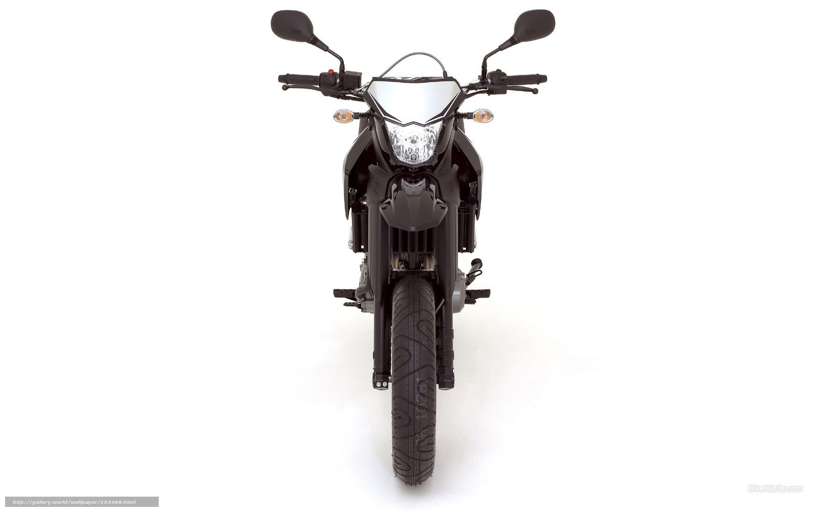 black motorcycle front view