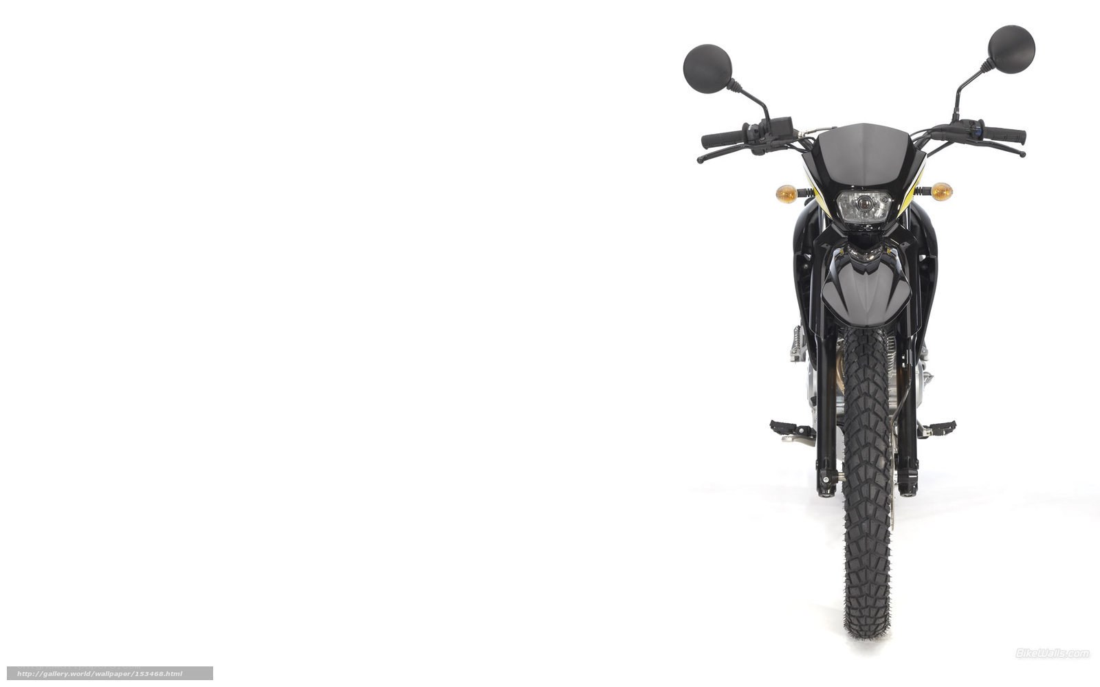 black motorcycle front view