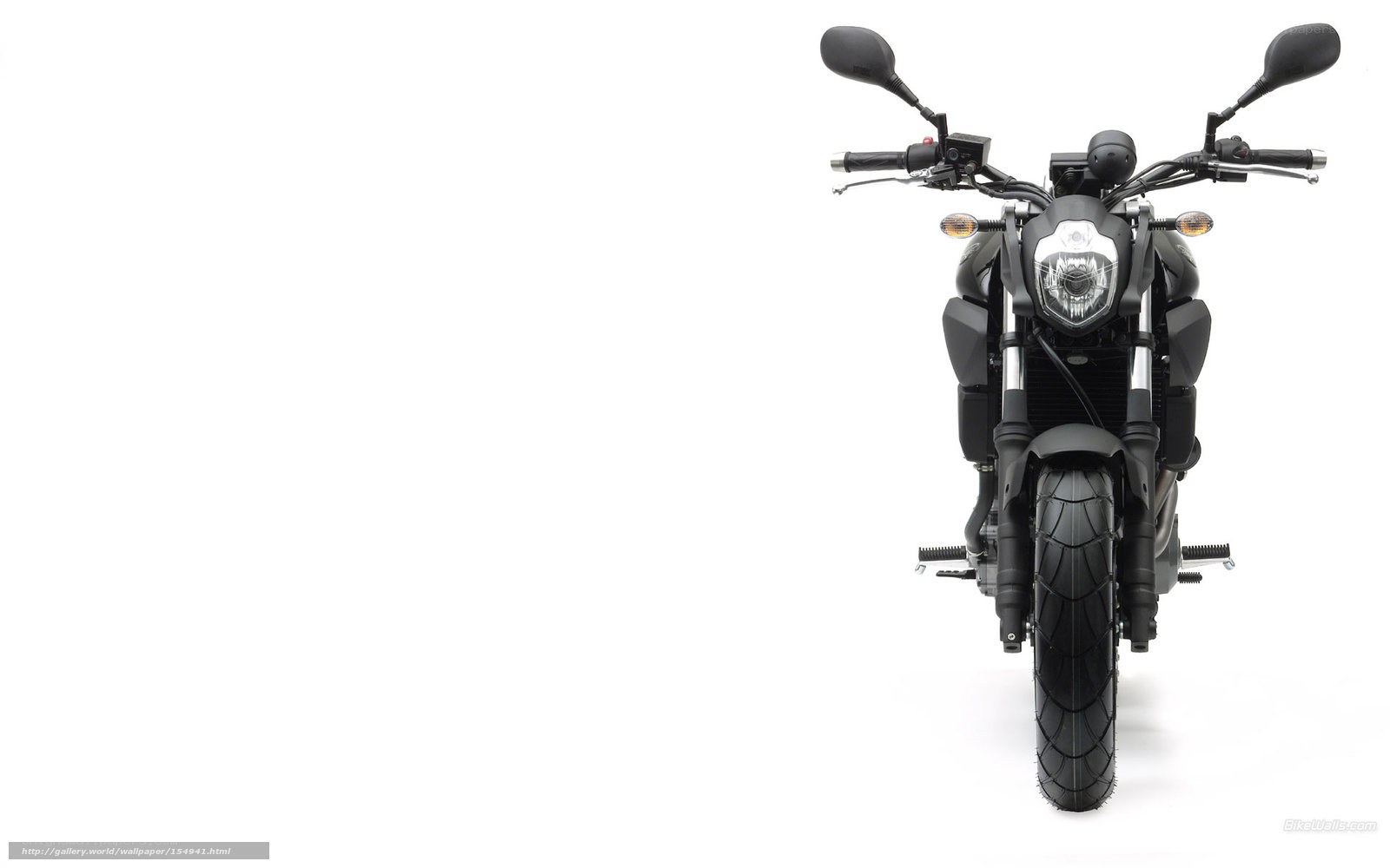 black motorcycle front view