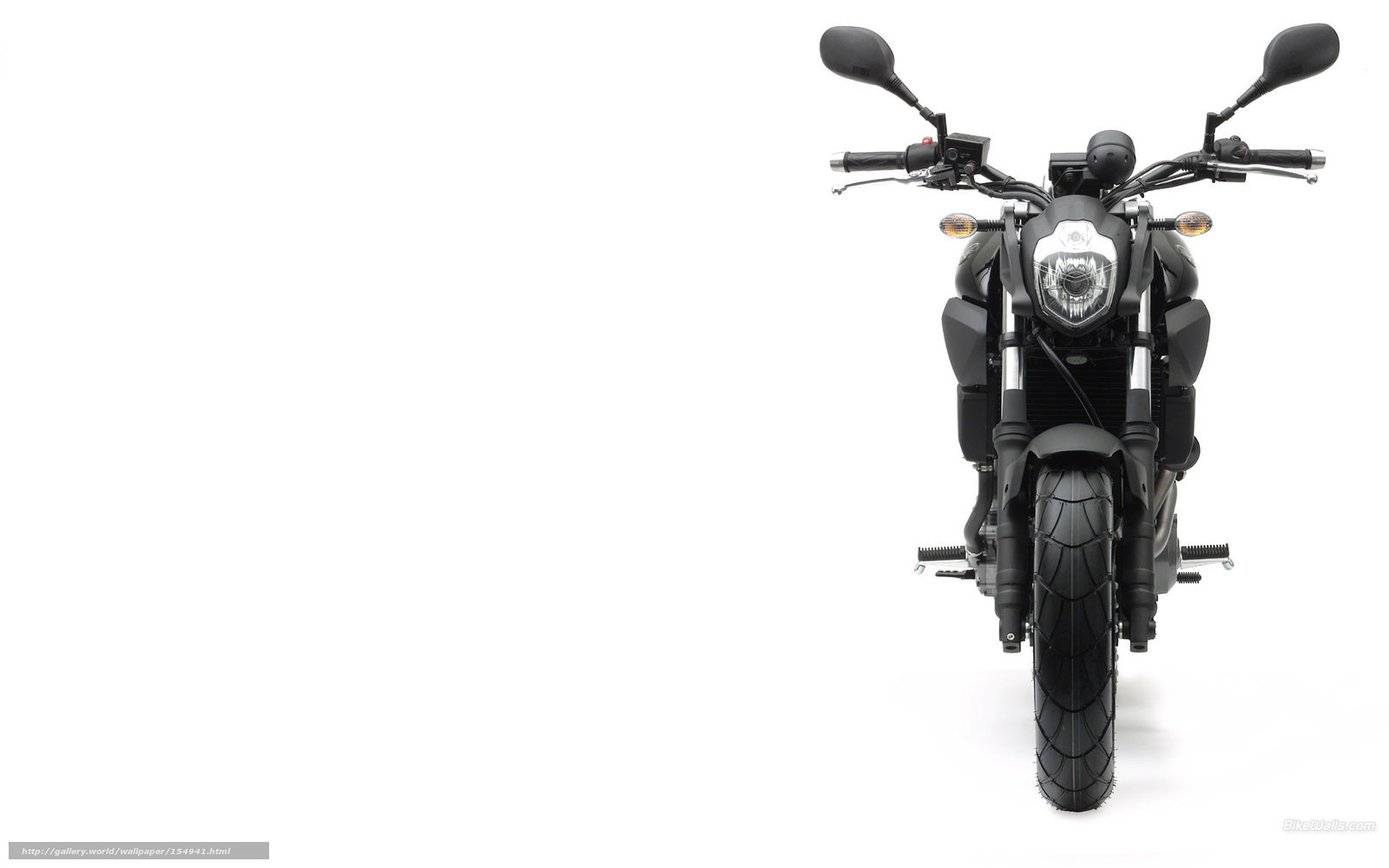 black motorcycle front view