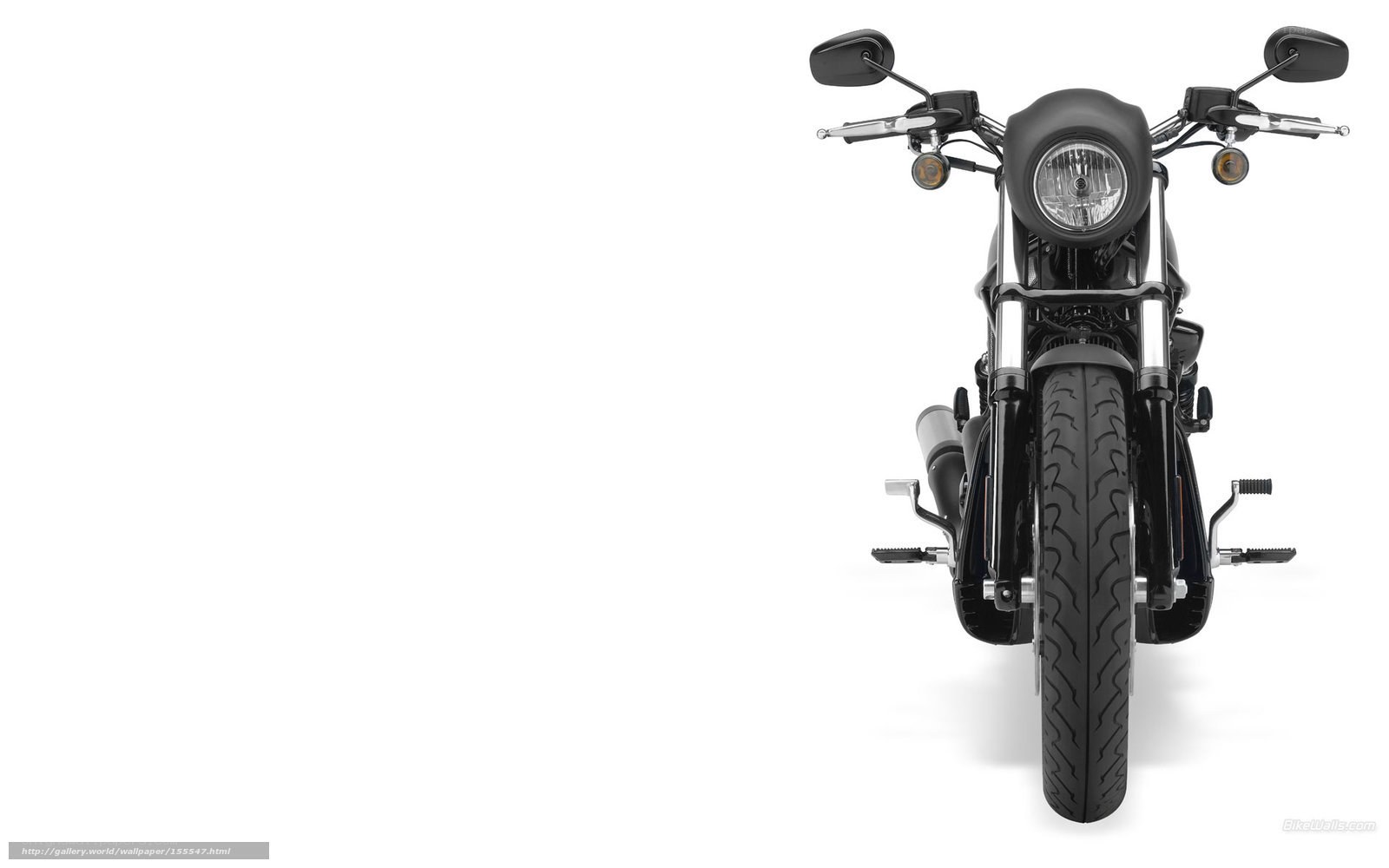 black motorcycle front view