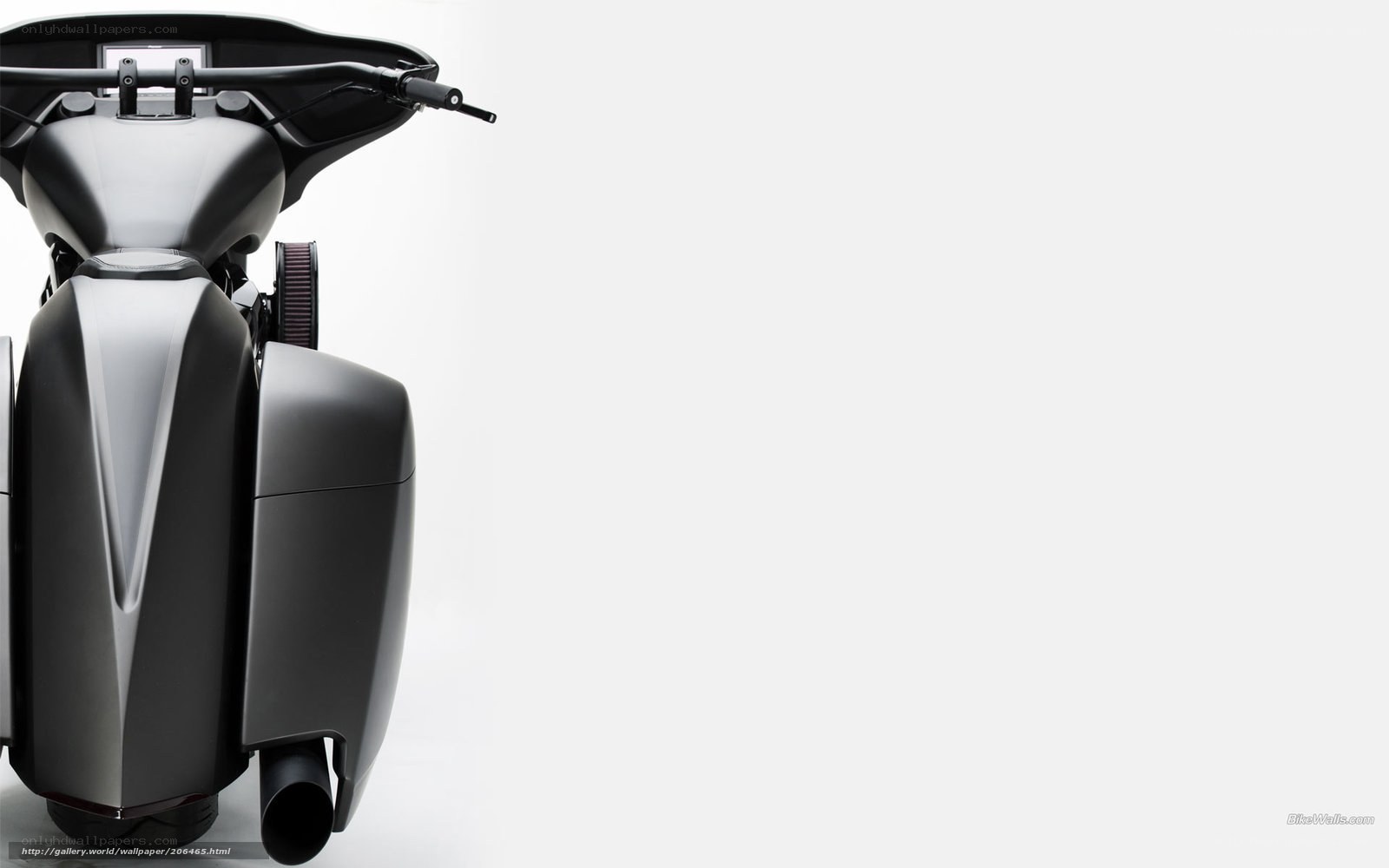 black motorcycle front view