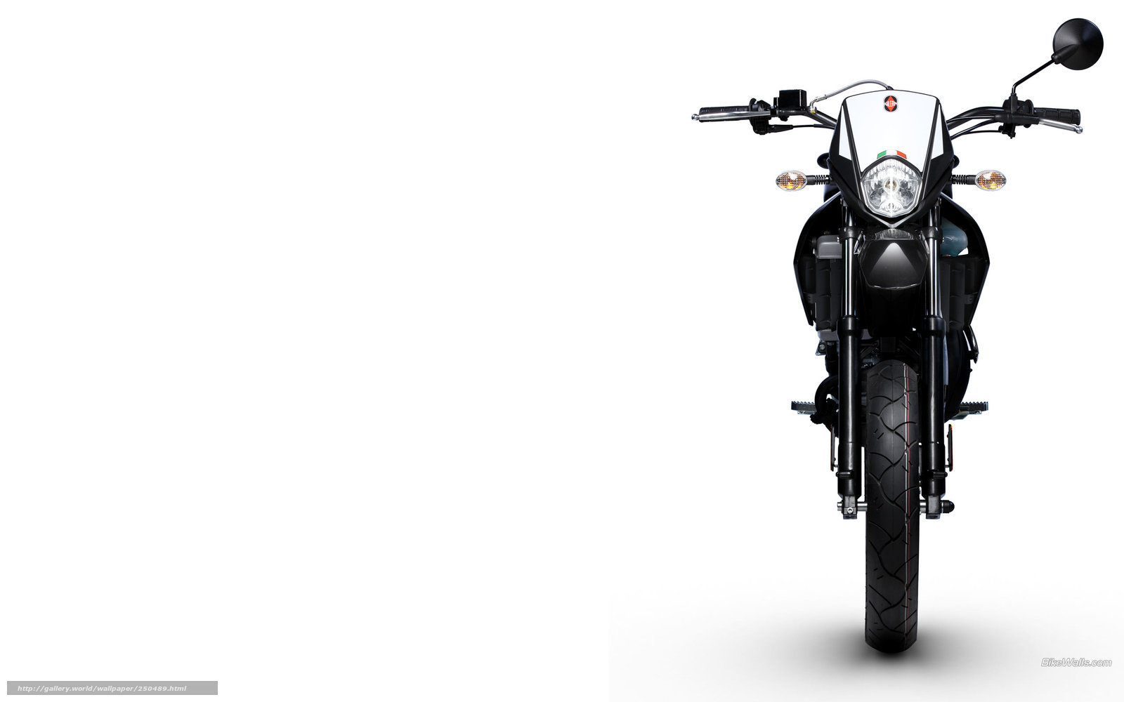black motorcycle front view