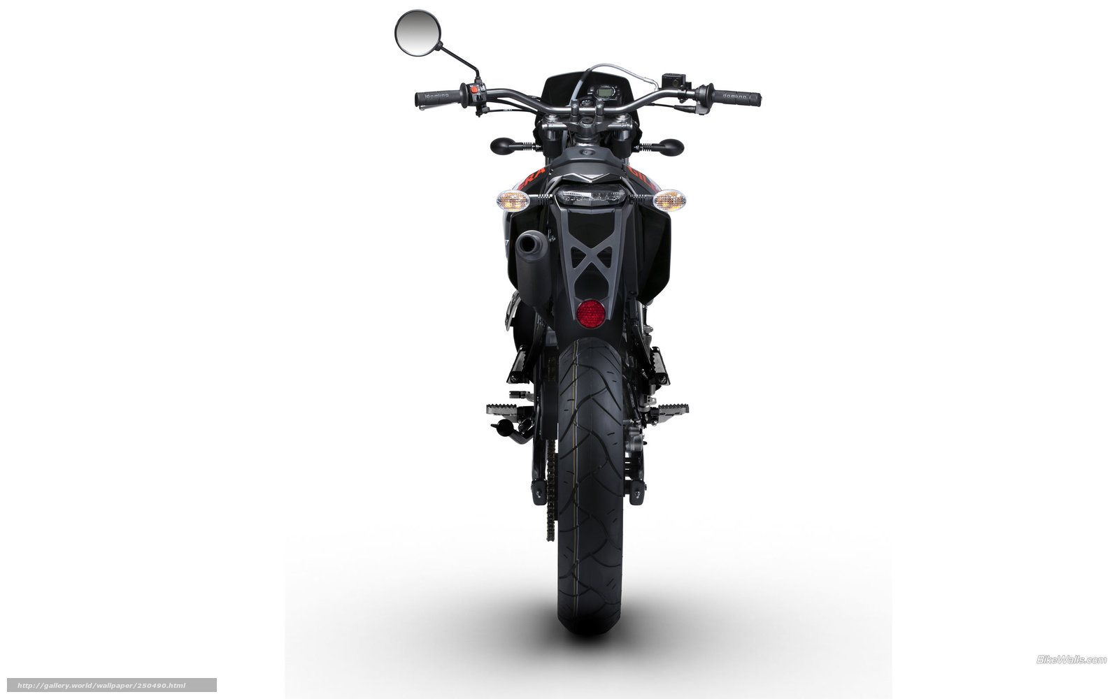 black motorcycle front view