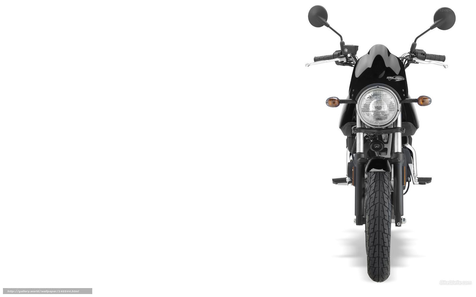 black motorcycle front view