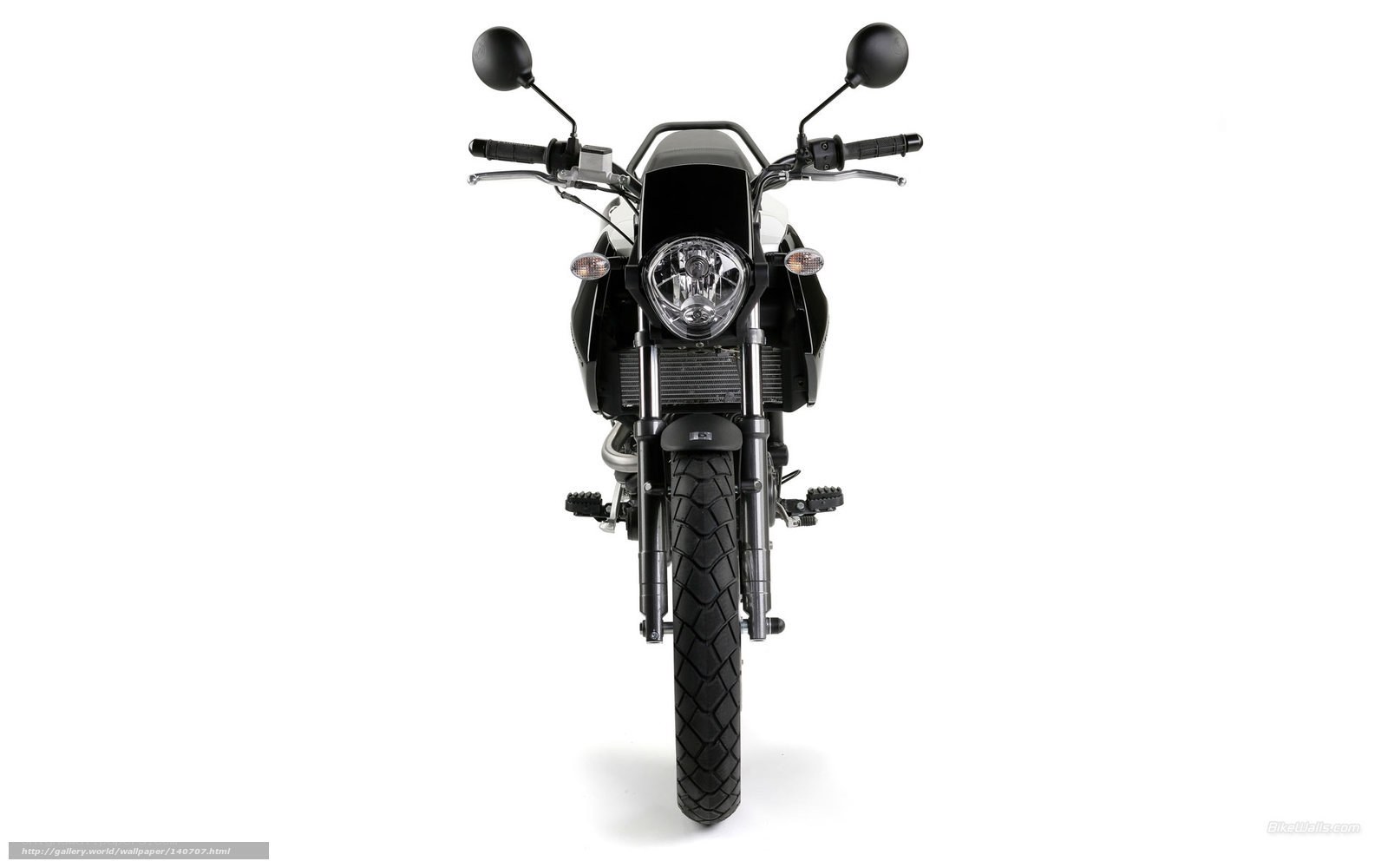 black motorcycle front view