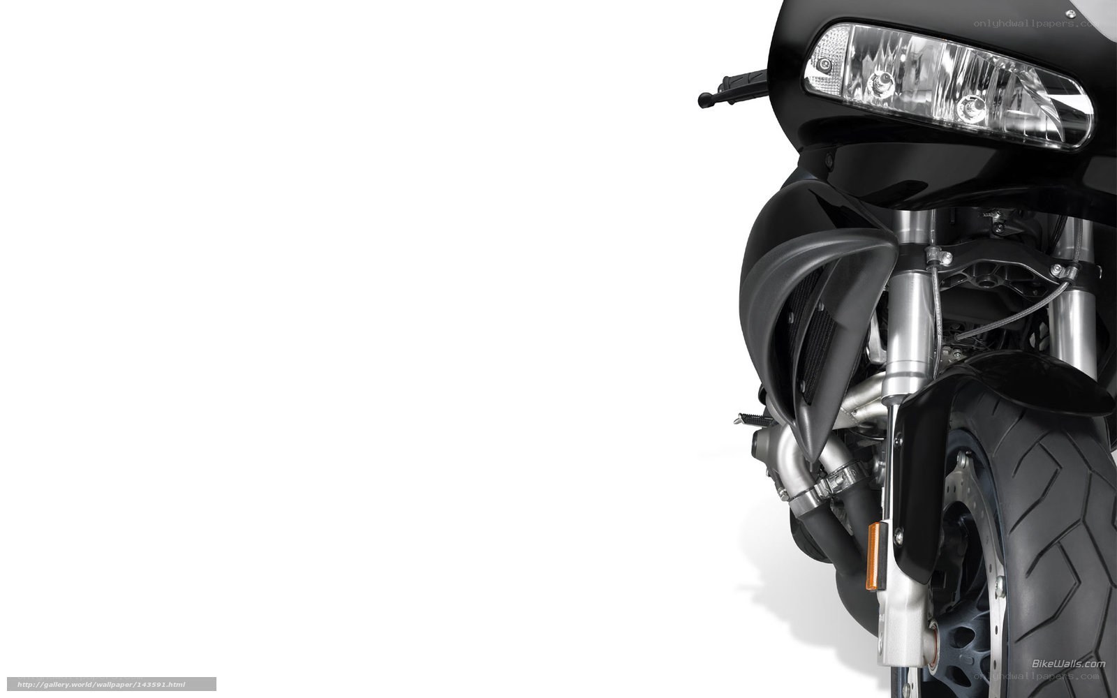 black motorcycle front view