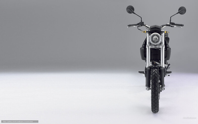 Black Motorcycle Front View — Gray