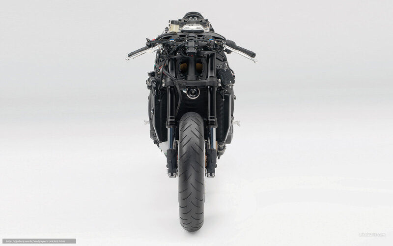 Black Motorcycle Front View — Neutral, Photograph, Handlebars, Front Wheel