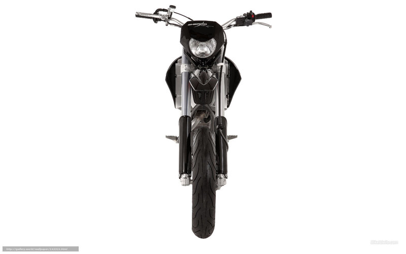 Black Motorcycle Front View — Neutral, Photograph, Handlebars, Headlight
