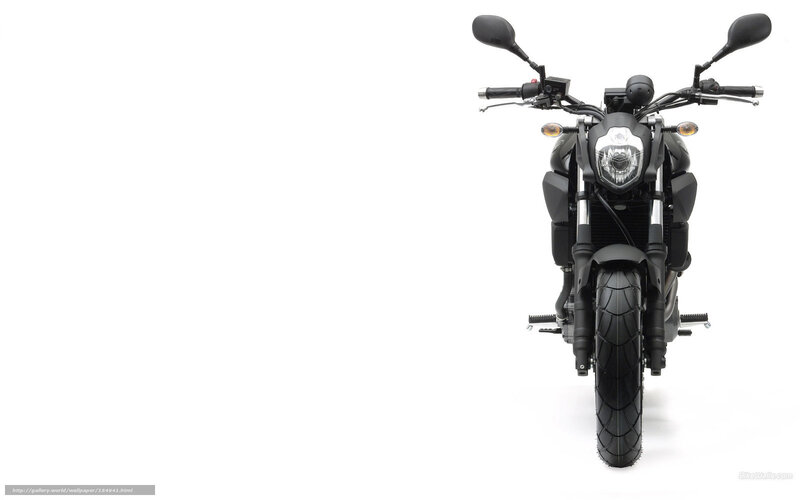 Black Motorcycle Front View — Neutral, Photograph, Handlebars, Headlight, Wheel