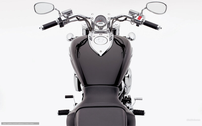 Black Motorcycle Front View — Neutral, Photograph, Handlebars, Mirrors